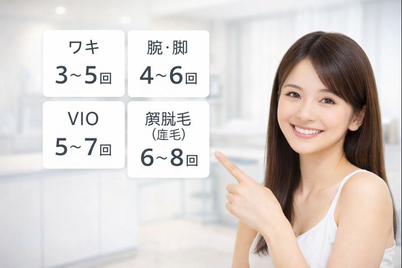 脱毛サロンは何回で効果が出る?部位別の目安と通い方